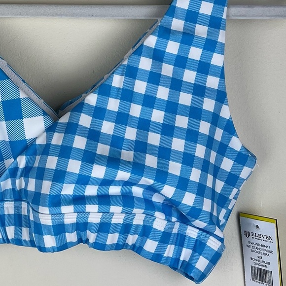 EleVen By Venus Williams | We Stand Proud Sports Brababy Gingham Blue | M - Picture 8 of 12